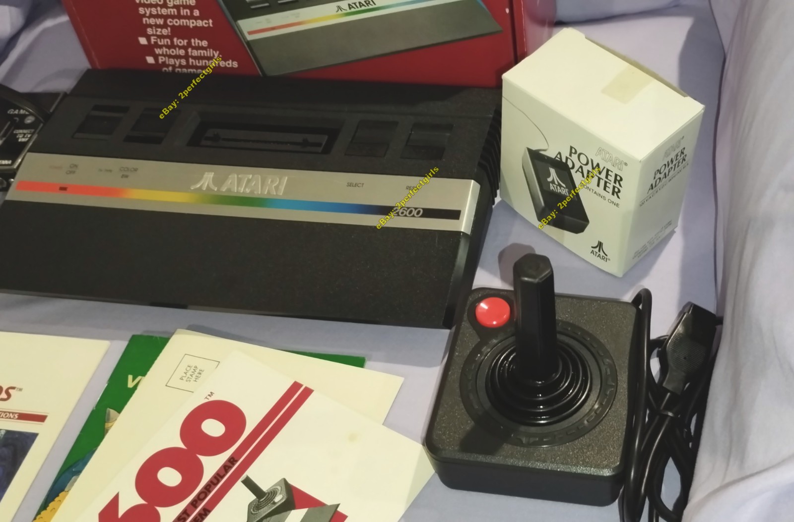 Atari Jr 2600 Rainbow Console CIB w/ALL ORIG Inserts 1987 NM+ HTF TESTED