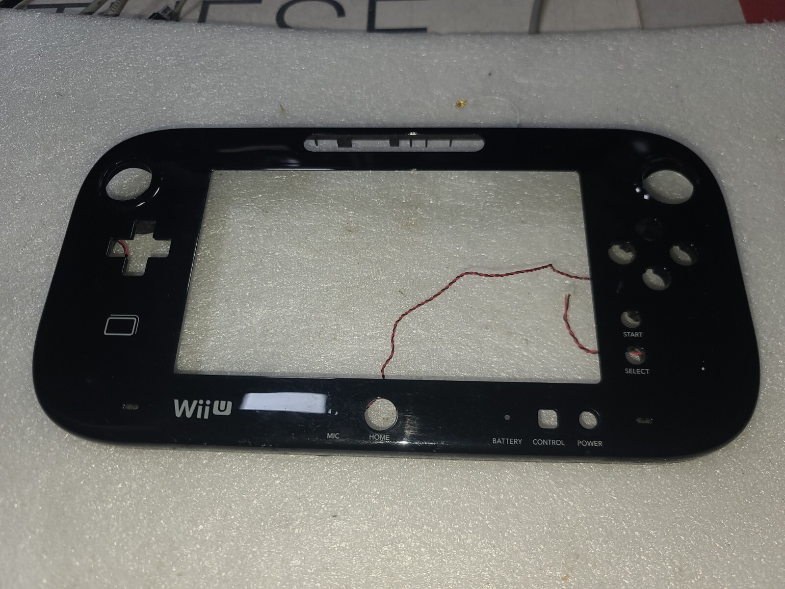 Nintendo Wii U Black Gamepad EMPTY Front Cover ONLY-Just OK Cosmetic-READ ALL