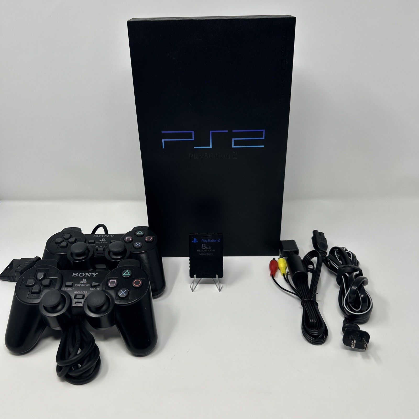 Sony PS2 PlayStation 2 Console Bundle 2 OEM Controllers Memory Card