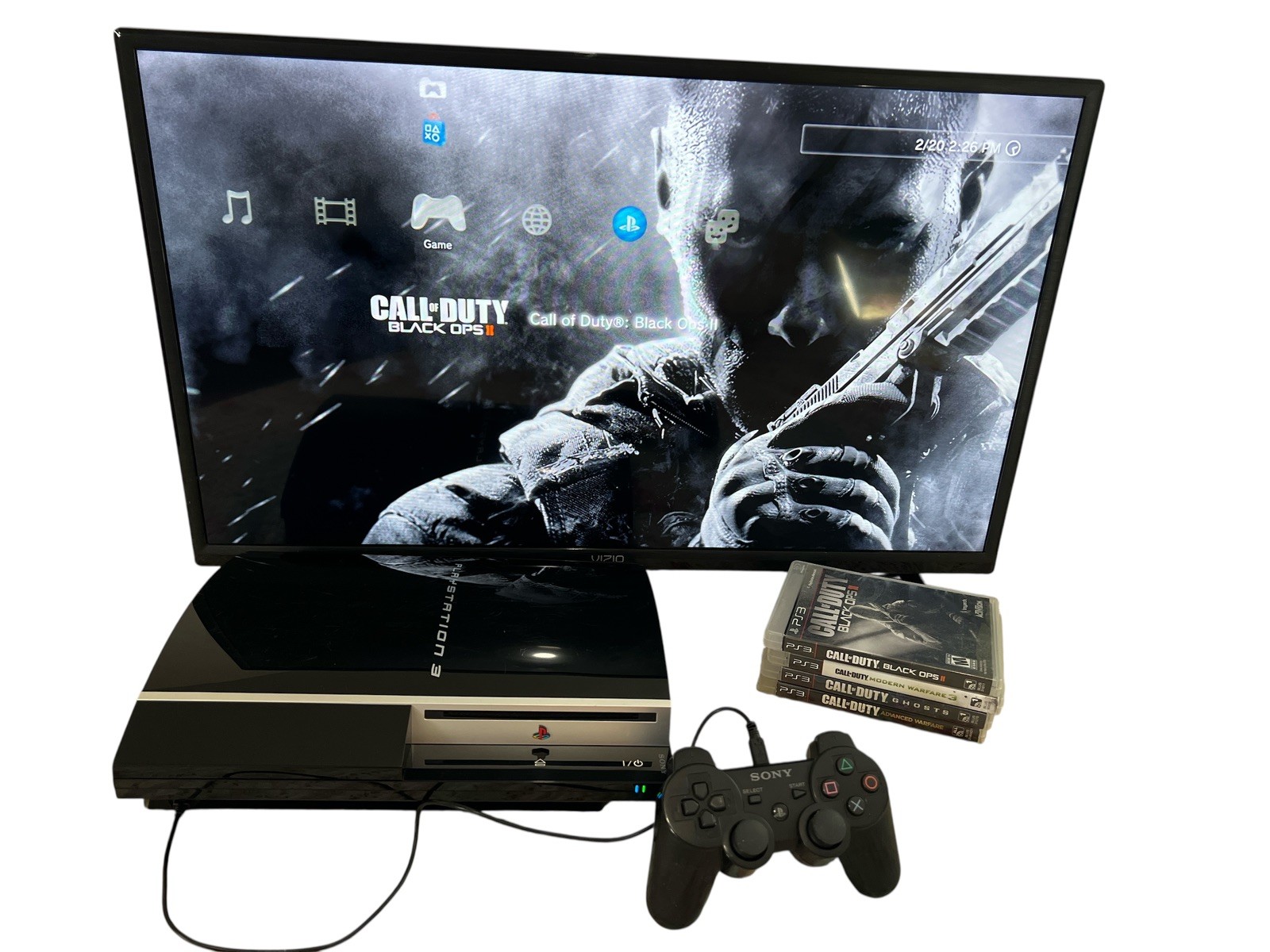 Sony PlayStation 3 PS3 74GB Console Plug & Play Bundle w/ 4Games Tested read⬇️
