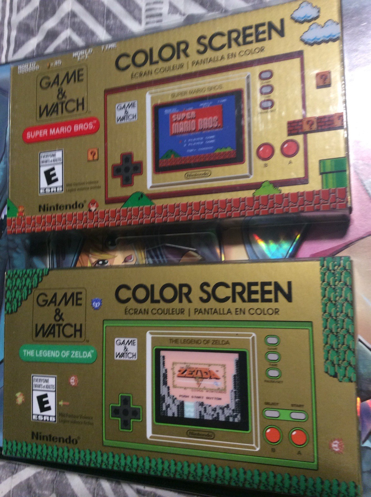 NINTENDO GAME AND WATCH SUPER MARIO BROS & LEGEND OF ZELDA COLOR HANDHELD SYSTEM
