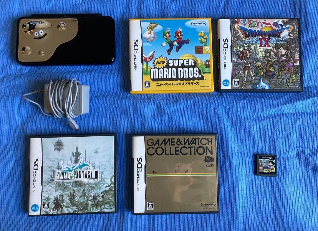 [ Exc + ]New Nintendo 2DS LL XL Dragon Quest Metal Console w/Charger 5 Games #50