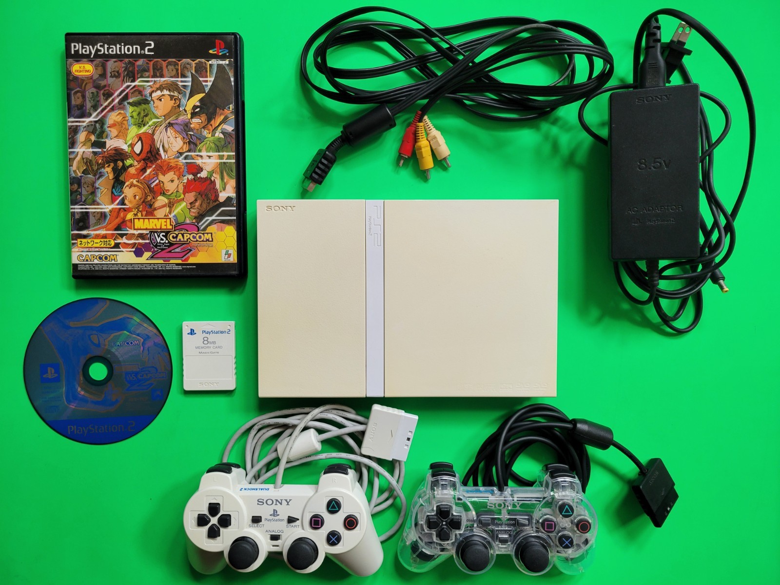 PlayStation PS2 Slim Limited Edition White NTSC-J MarvelVsCapcom 2 Lot Japanese