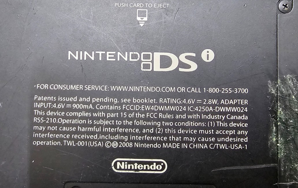 Nintendo DSi Handheld Game Console – Black With Mario Party No Charger