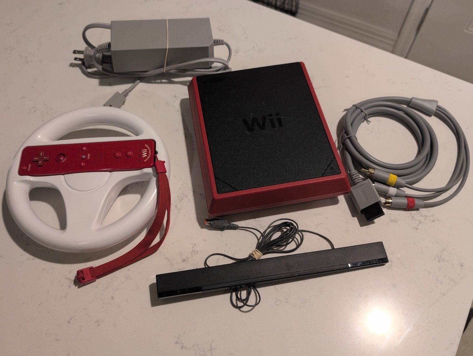 Nintendo Wii Mini Console Red Black RVL-201 Bundle – Tested