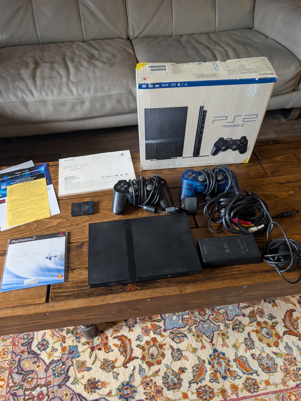 Sony PlayStation 2 PS2 Slim Black Console . Complete in Box CIB Tested