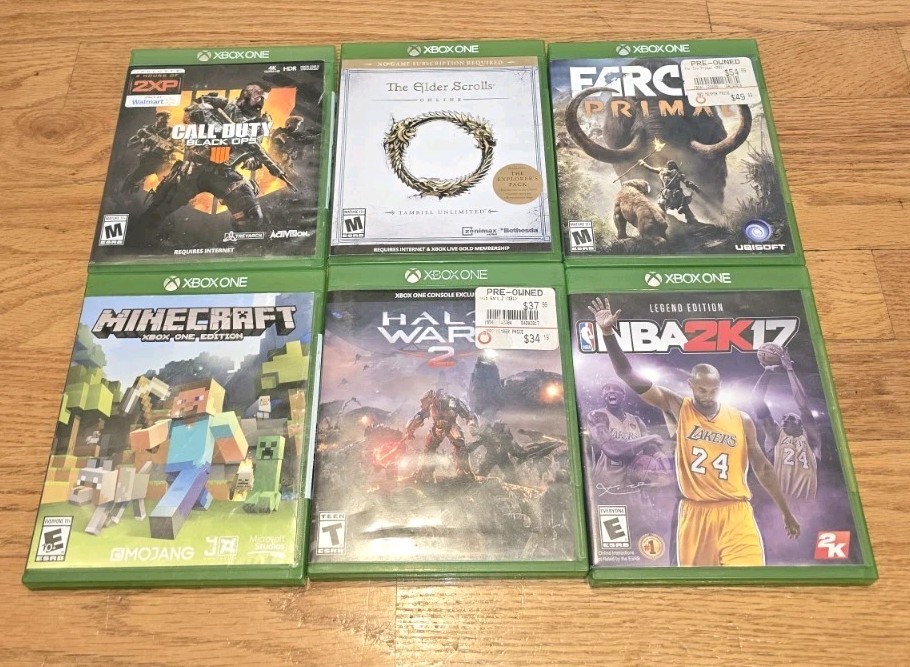 Microsoft Xbox One Console System 1540 (Black) With Controller And 6 Games