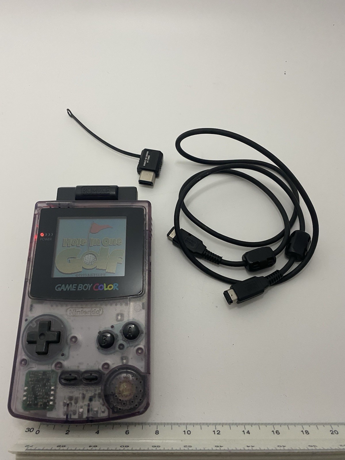 Vintage Nintendo Game Boy Color Clear Works Great Excellent Condition Golf Game