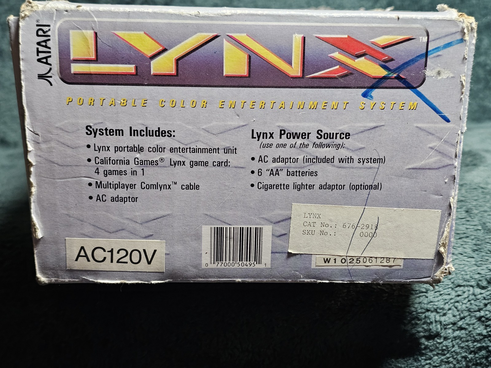 Atari Lynx System Original + 9 GAMES & MATCHING SERIAL NUMBERS BOX! WORKING