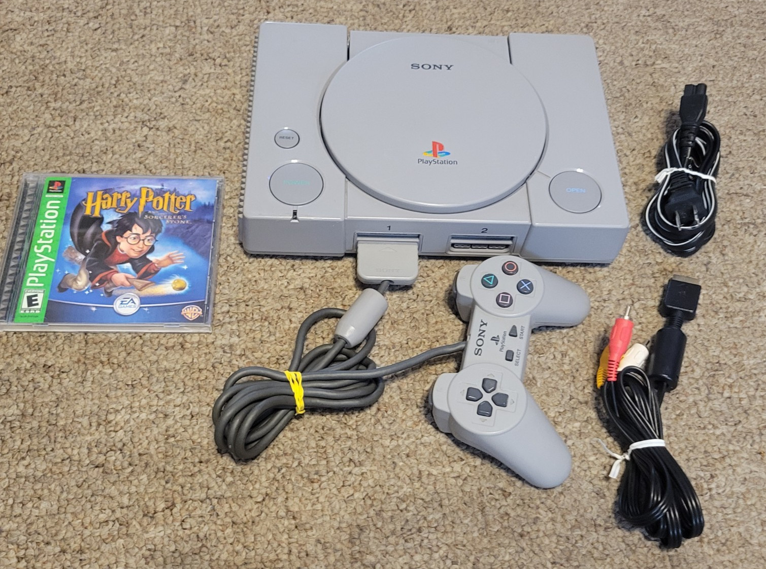 Sony PlayStation 1 PS1 Console System Bundle Tested SCPH-5501 Harry Potter