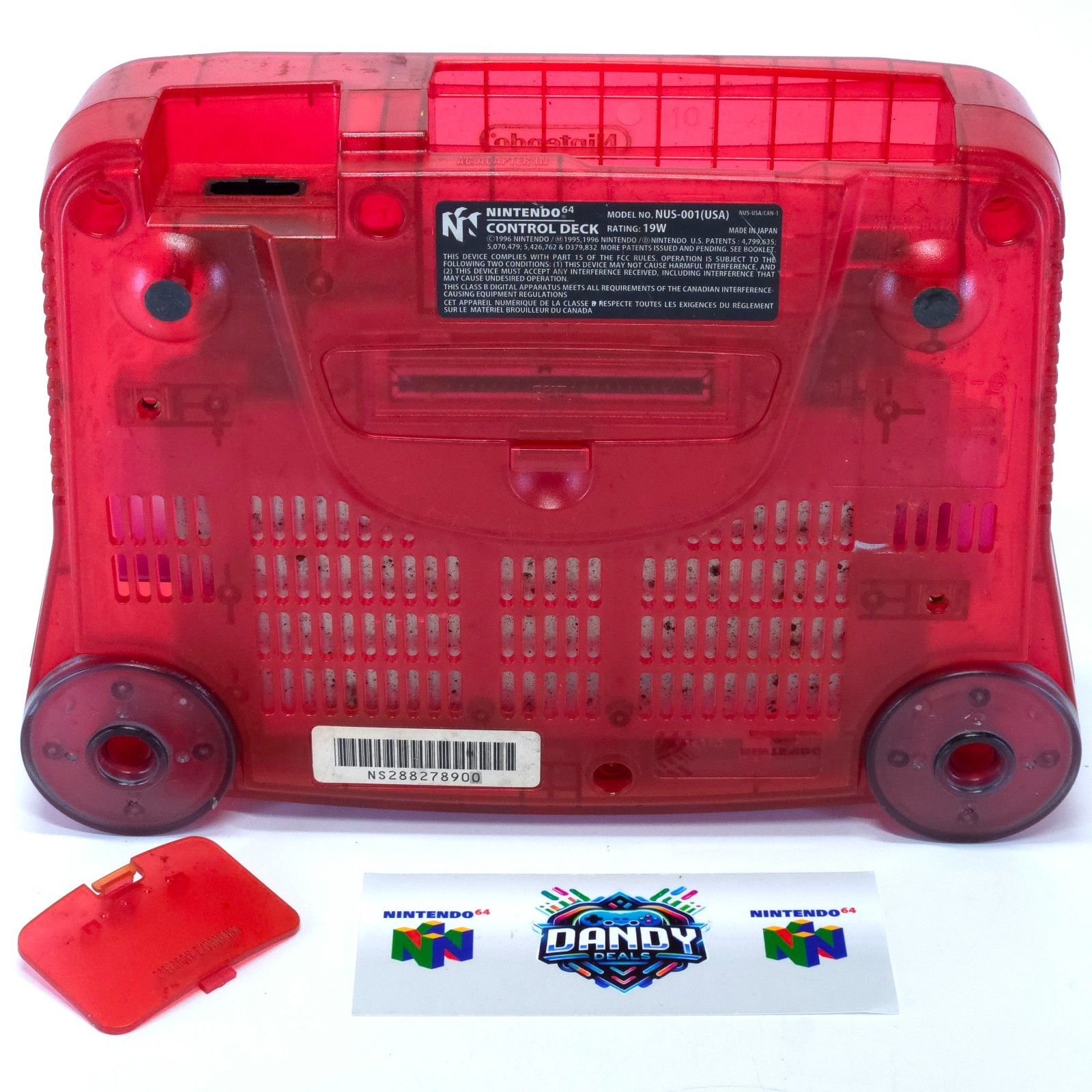Nintendo 64 N64 Console Watermelon Red W/ Expansion Pak + Controller | Cracked