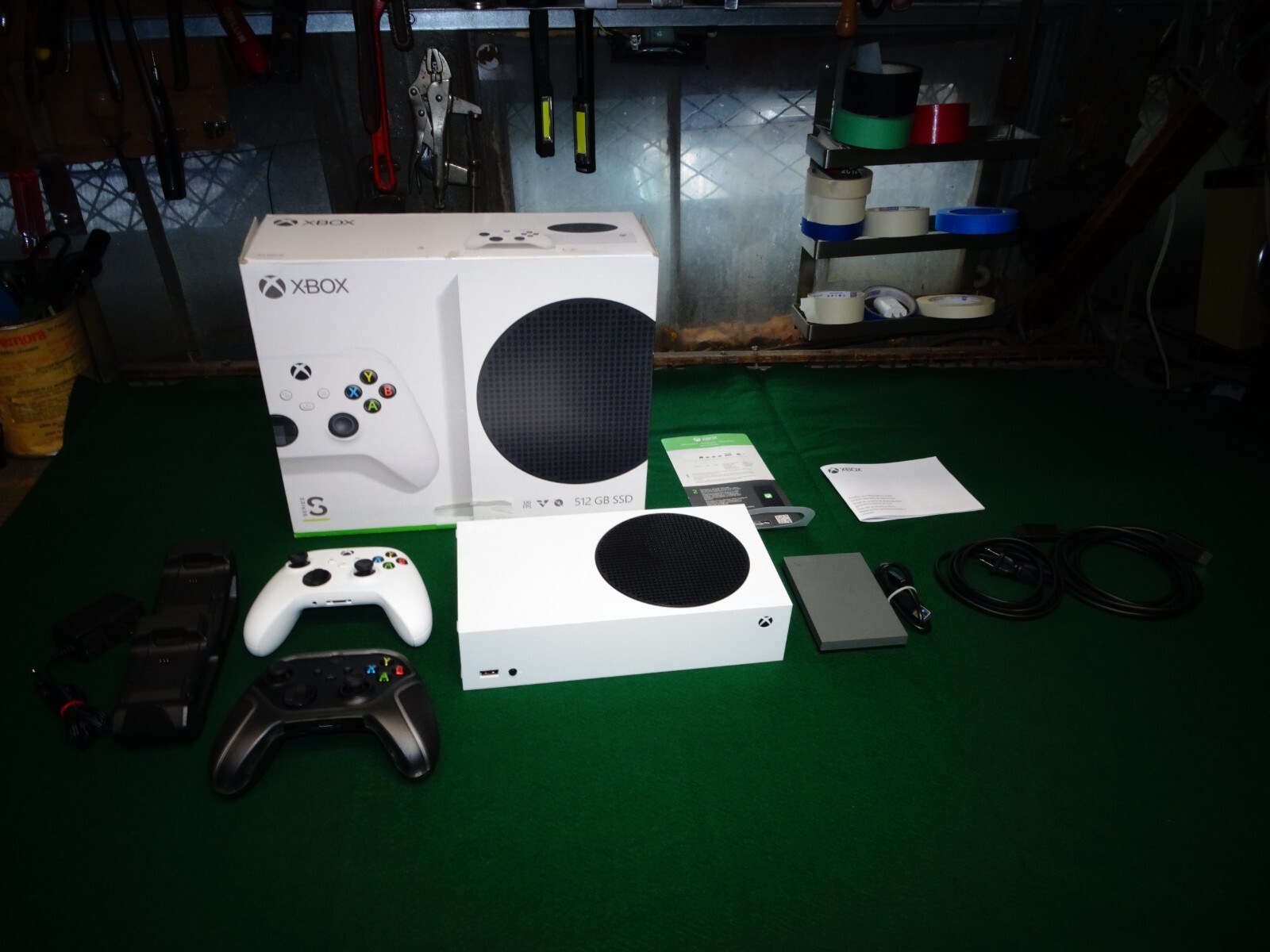 XBOX Series S Lot Sale 2 controllers 1 game 1TB External drive Charger Minty