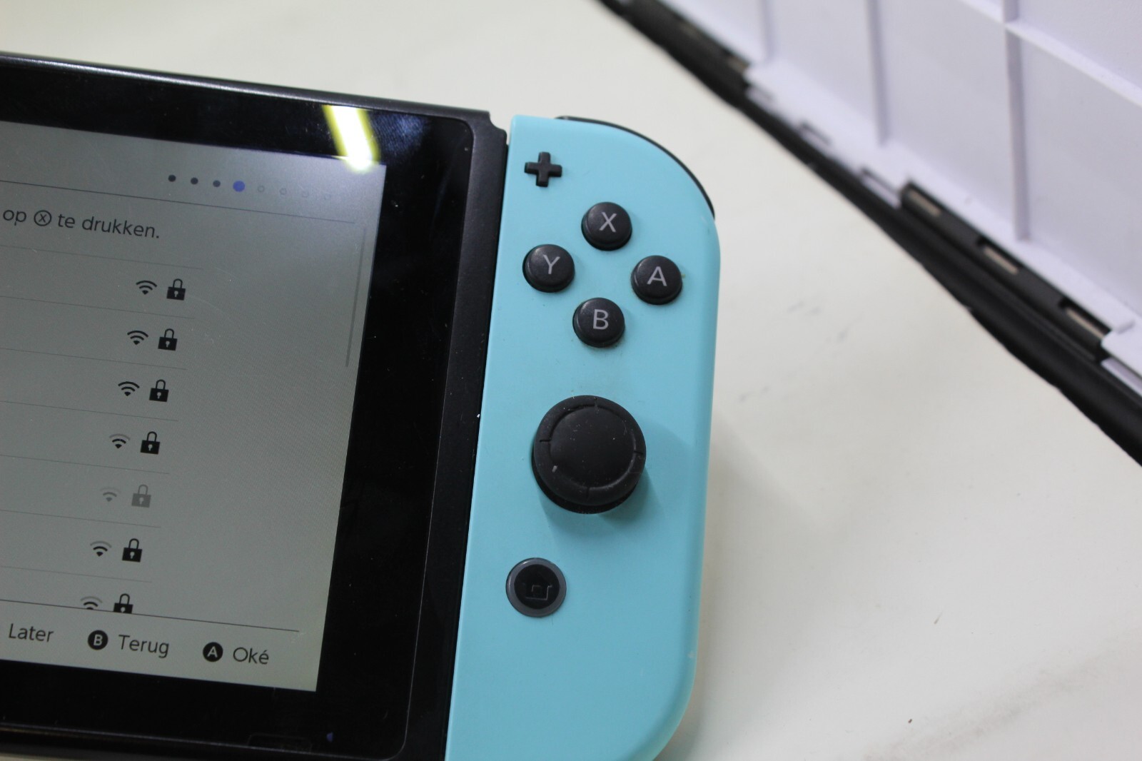 Nintendo Switch V1 Console Yellow Blue JoyCons +128GB SD No Charger