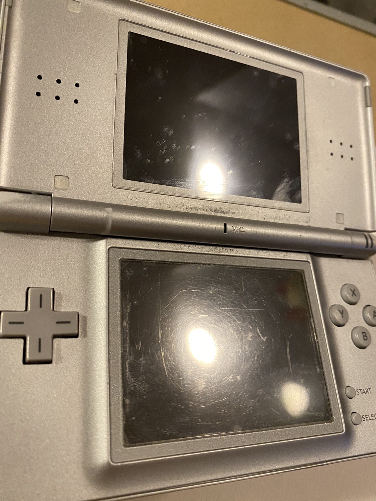 Nintendo DS Lite Launch Edition Silver System “For Parts Or Repair Sold As Is”