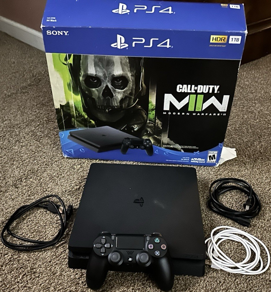 Sony PlayStation 4 Slim 1TB Black HDR Call of Duty Modern Warfare II HDMI USB
