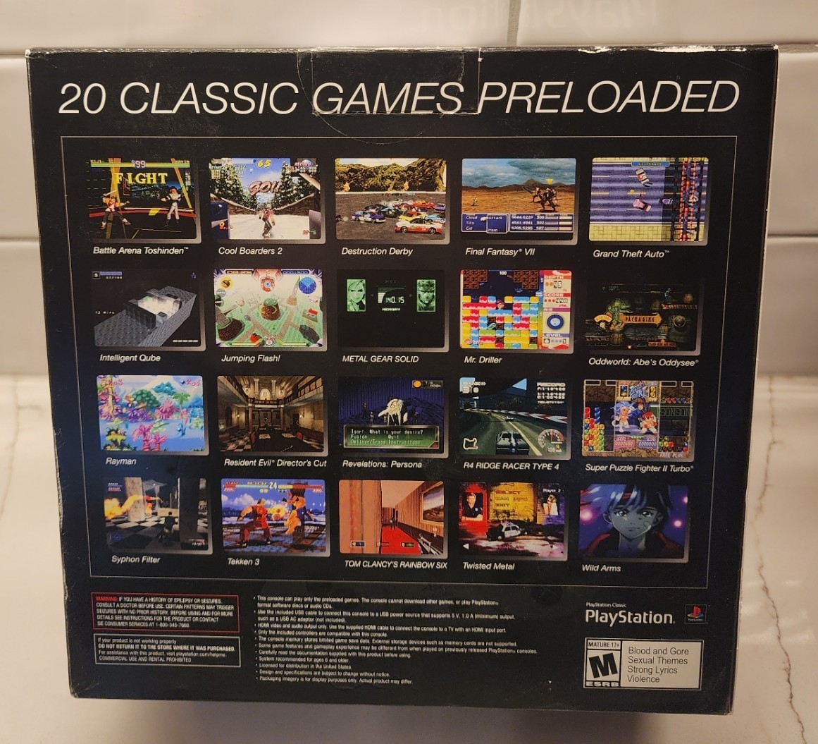 PlayStation Classic – Factory Sealed | Final Fantasy VII, Tekken 3, Metal Gear