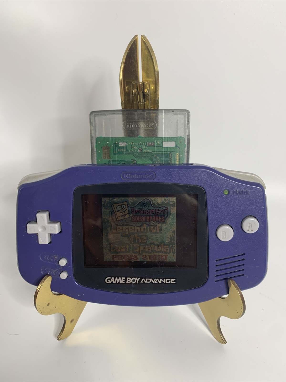 Nintendo Game Boy Advance AGB-001 Indigo Purple Tested OEM W/ Batteries Used