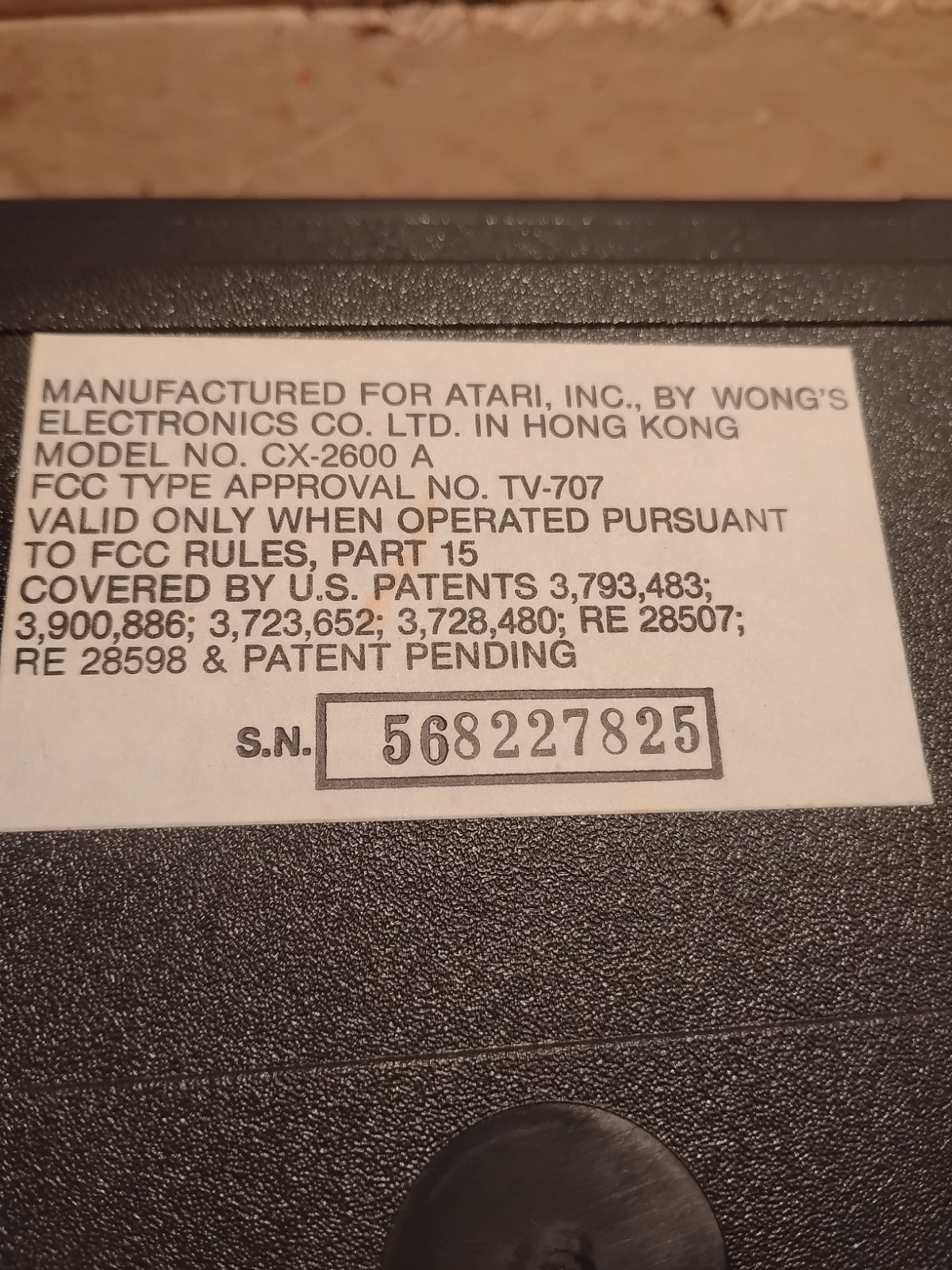 Atari CX-2600A Video Computer System Complete Untested