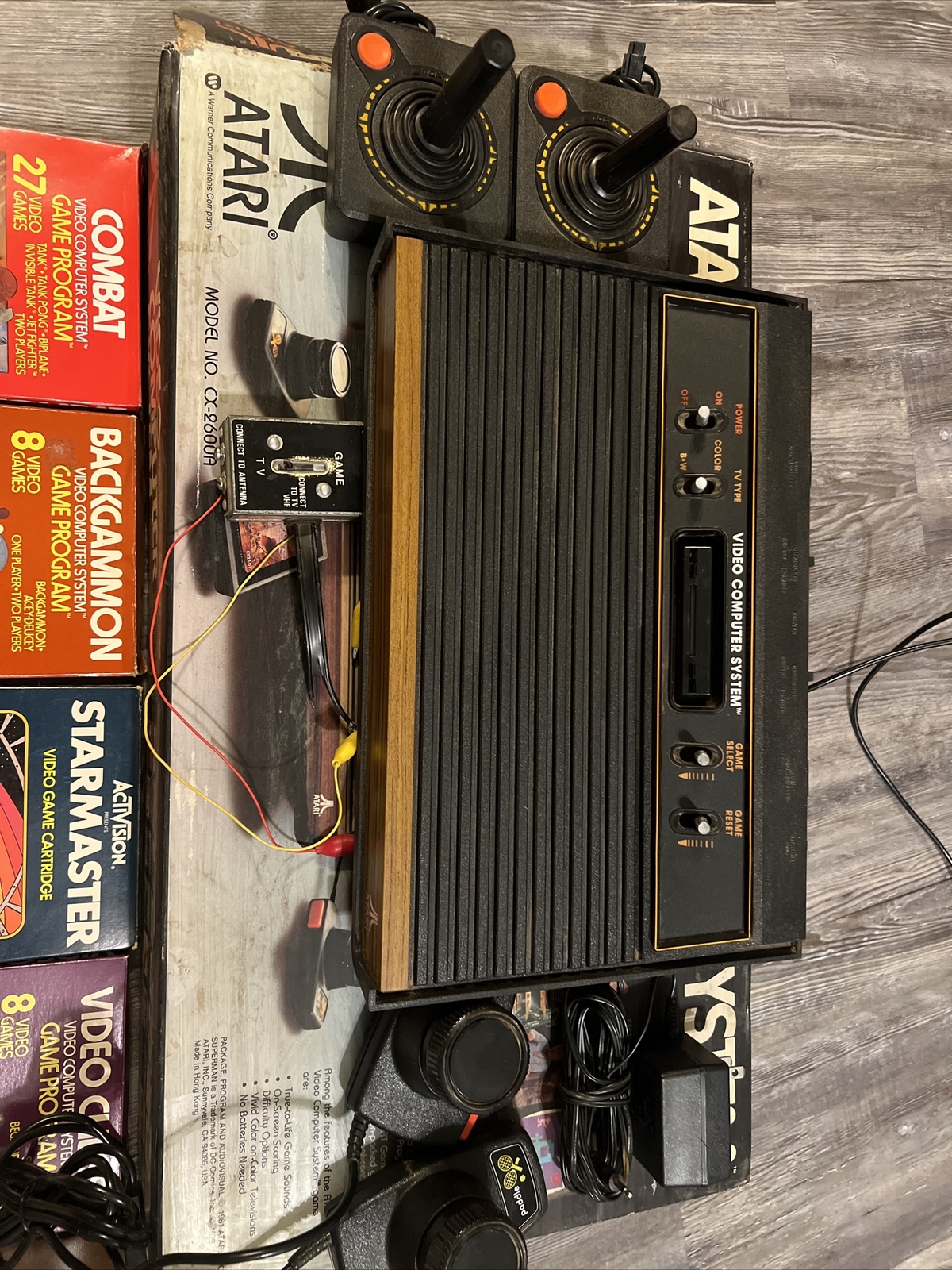 Vintage Atari CX-2600A Console Video Computer System W/ Box And Games