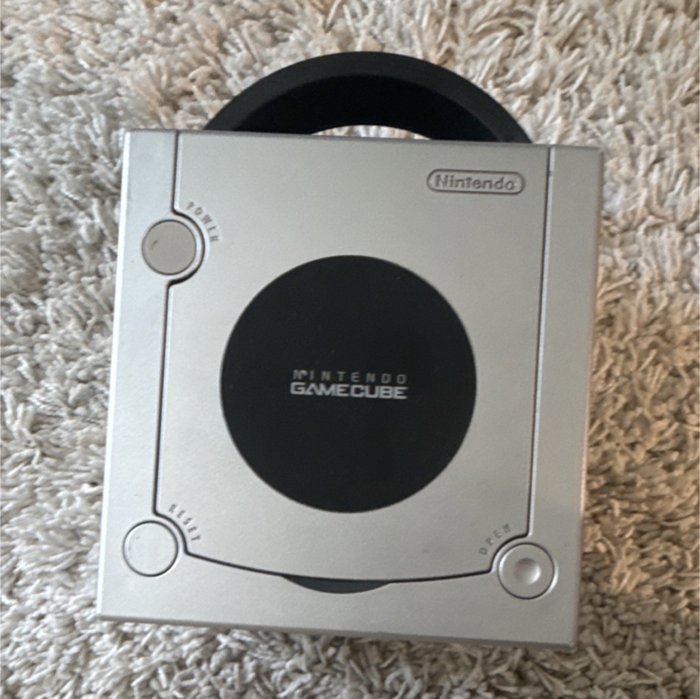 Nintendo GameCube DOL-101 USA Silver Console w/ RCA & Power Cables Handle