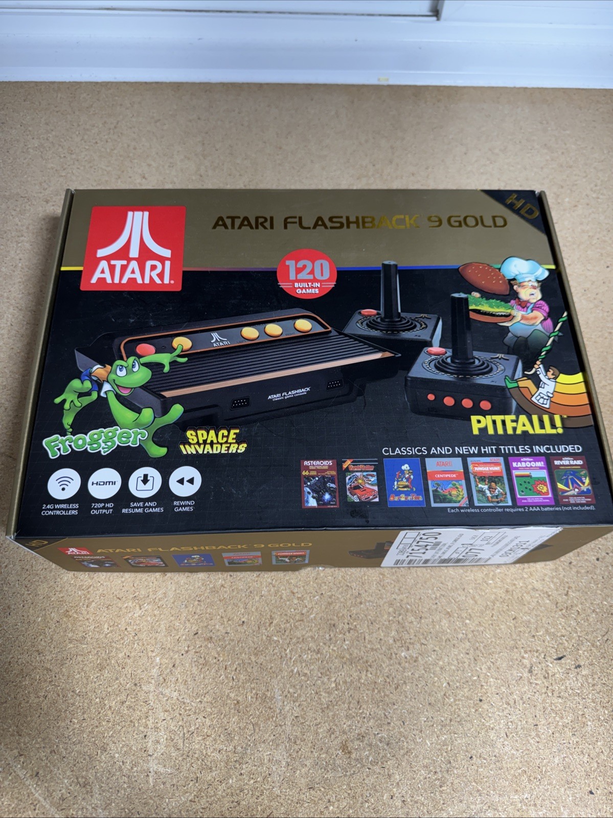Atari Flashback 9 Gold HD Console 120 Built-in Games & Controllers -Preowned