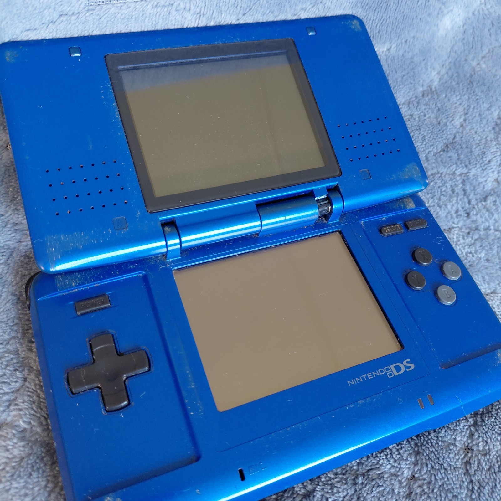 Original Nintendo DS Console Electric Blue Fat NTR-001 – Parts or Repair –