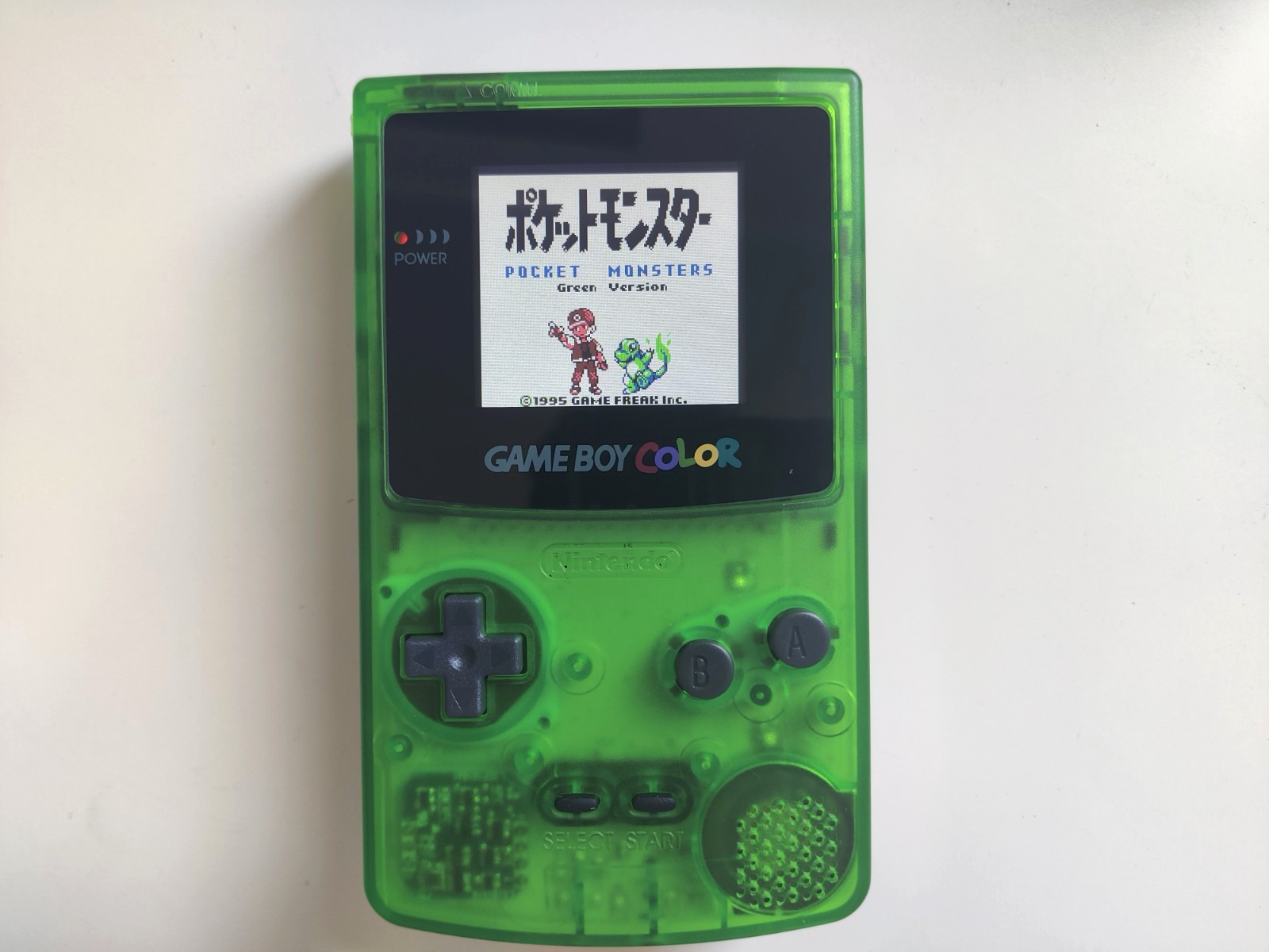 Nintendo Gameboy Color Console in Clear green with Upgraded Backlight Display