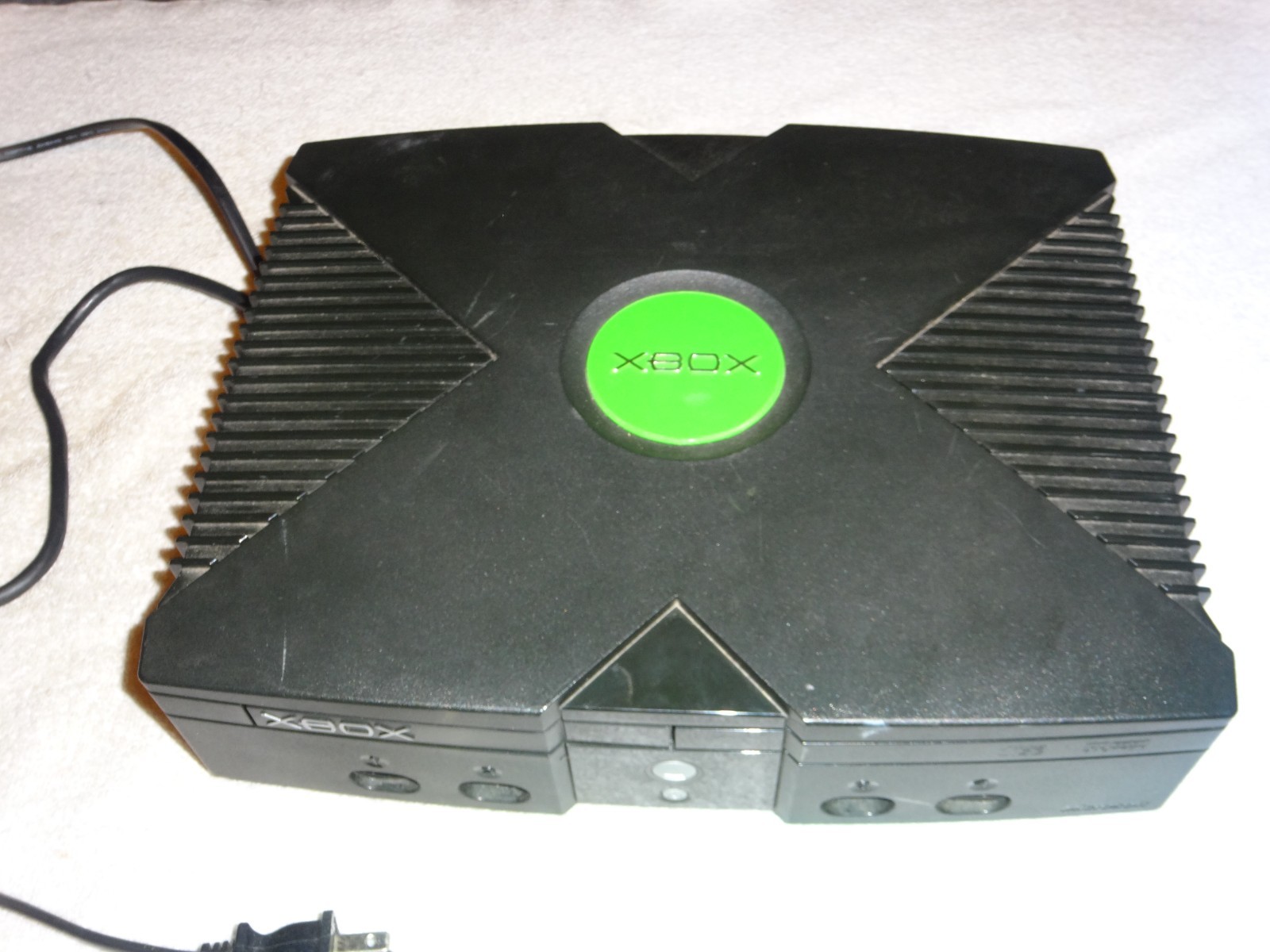 Microsoft Xbox console Black + 2 cords as shown in photos untested sold as is!!!