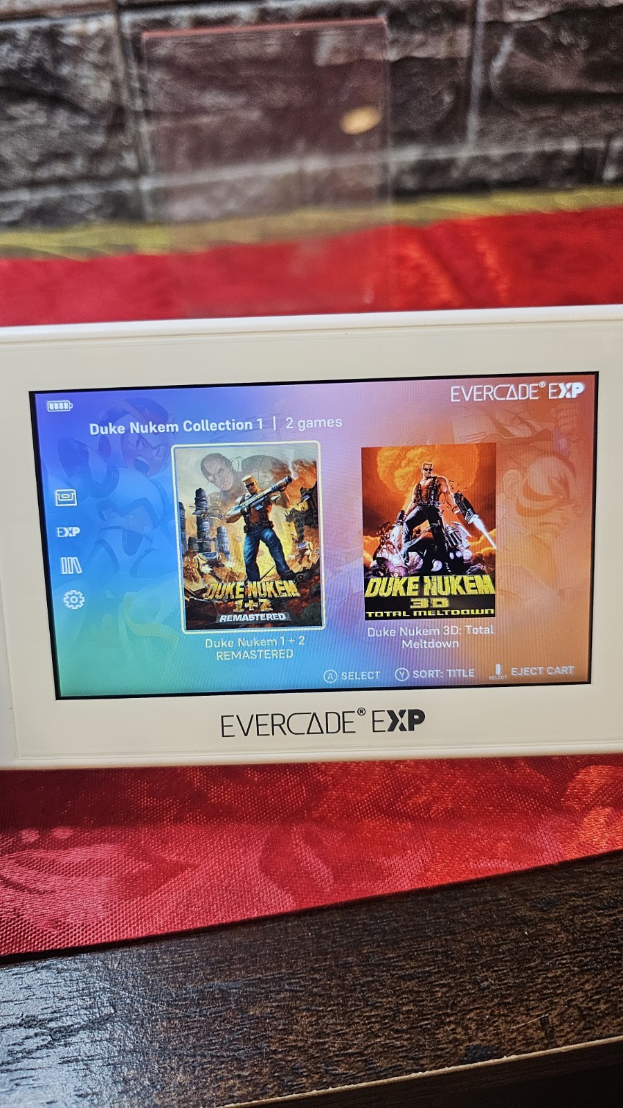 Blaze Evercade EXP Handheld System Arcade Capcom White W/duke Nukem