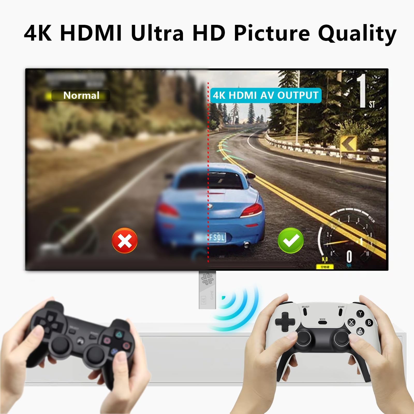 2026 Upgraded Wireless Retro Gaming Console Stick 4K HDMI, Retro Video Game C…