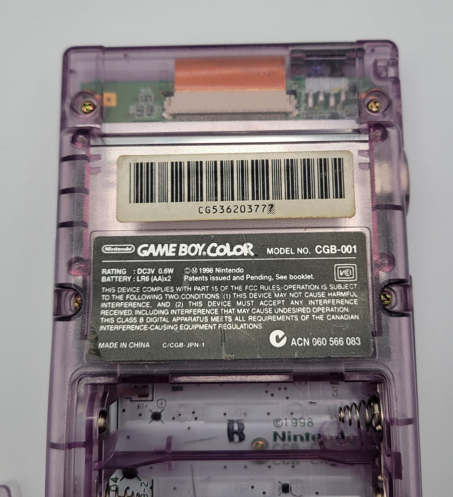 Game Boy Color Atomic Purple Bundle with Games and Power Supply CGB-001