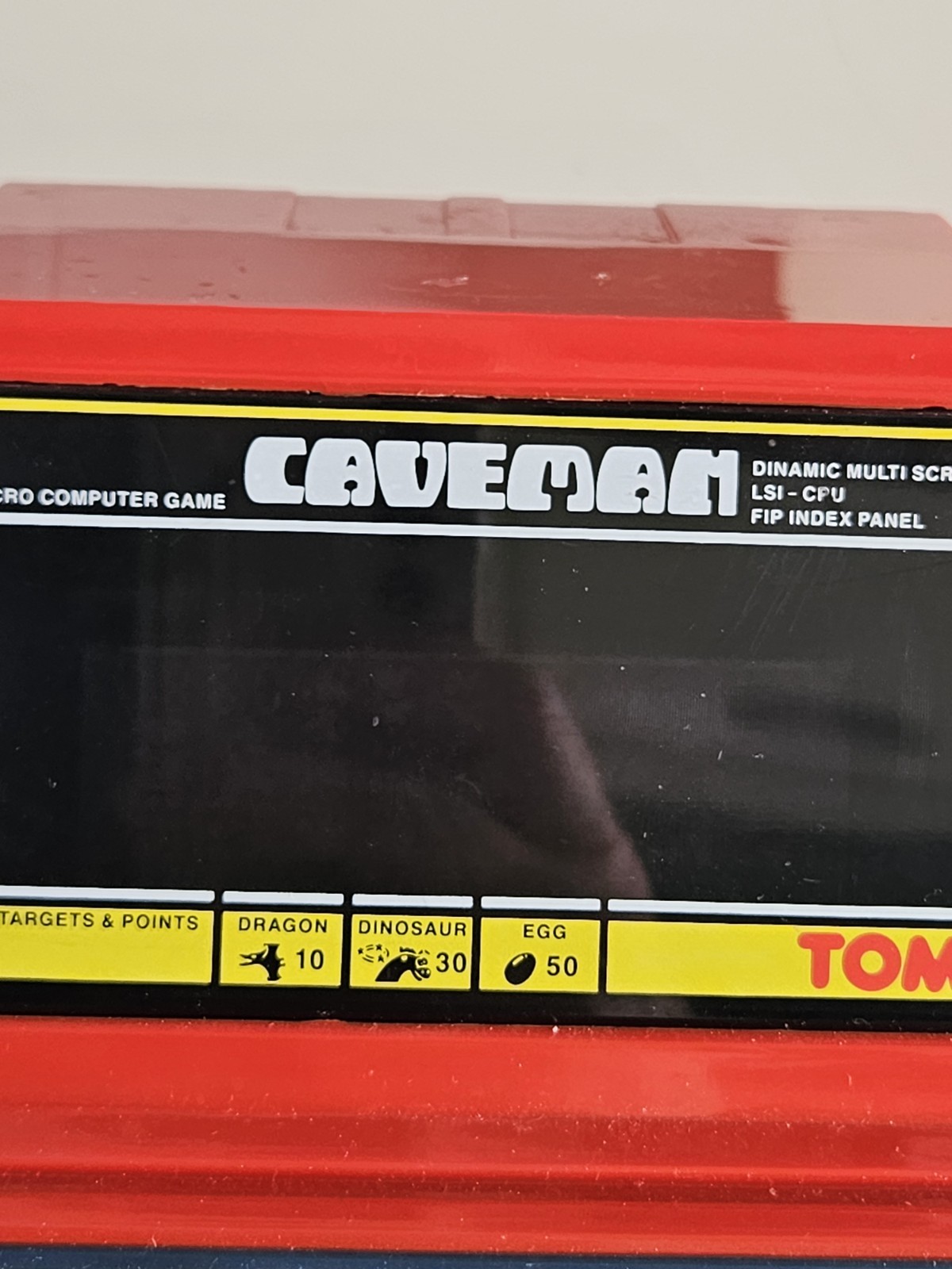 VIDEO GAME CONSOLE JOYSTICK – GRANDSTAND CAVEMAN – RED VERSION – TOMY WORKING