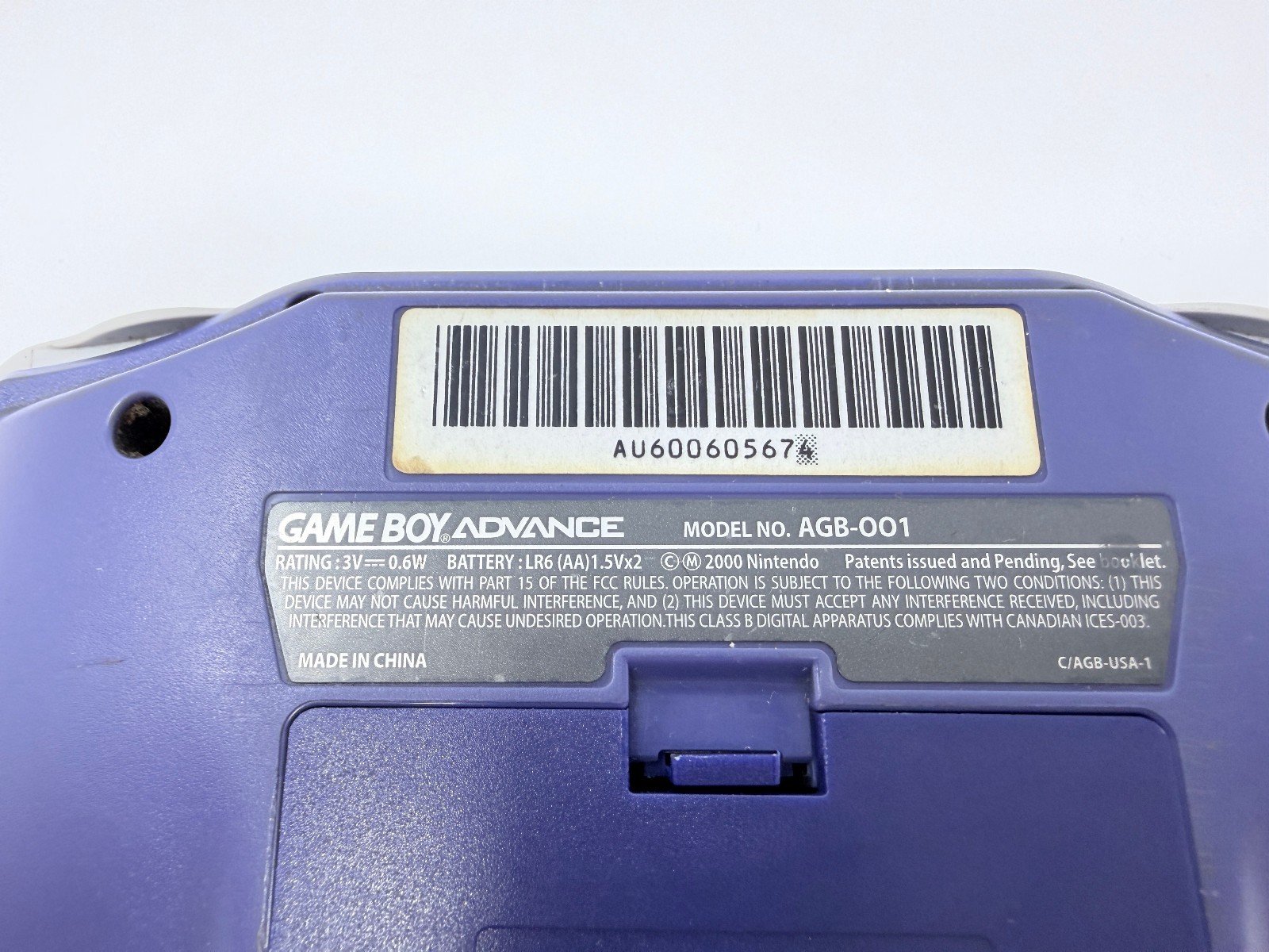 Game Boy Advance Hand Held Console- Indigo Blue Color- AGB-001- TESTED & WORKS