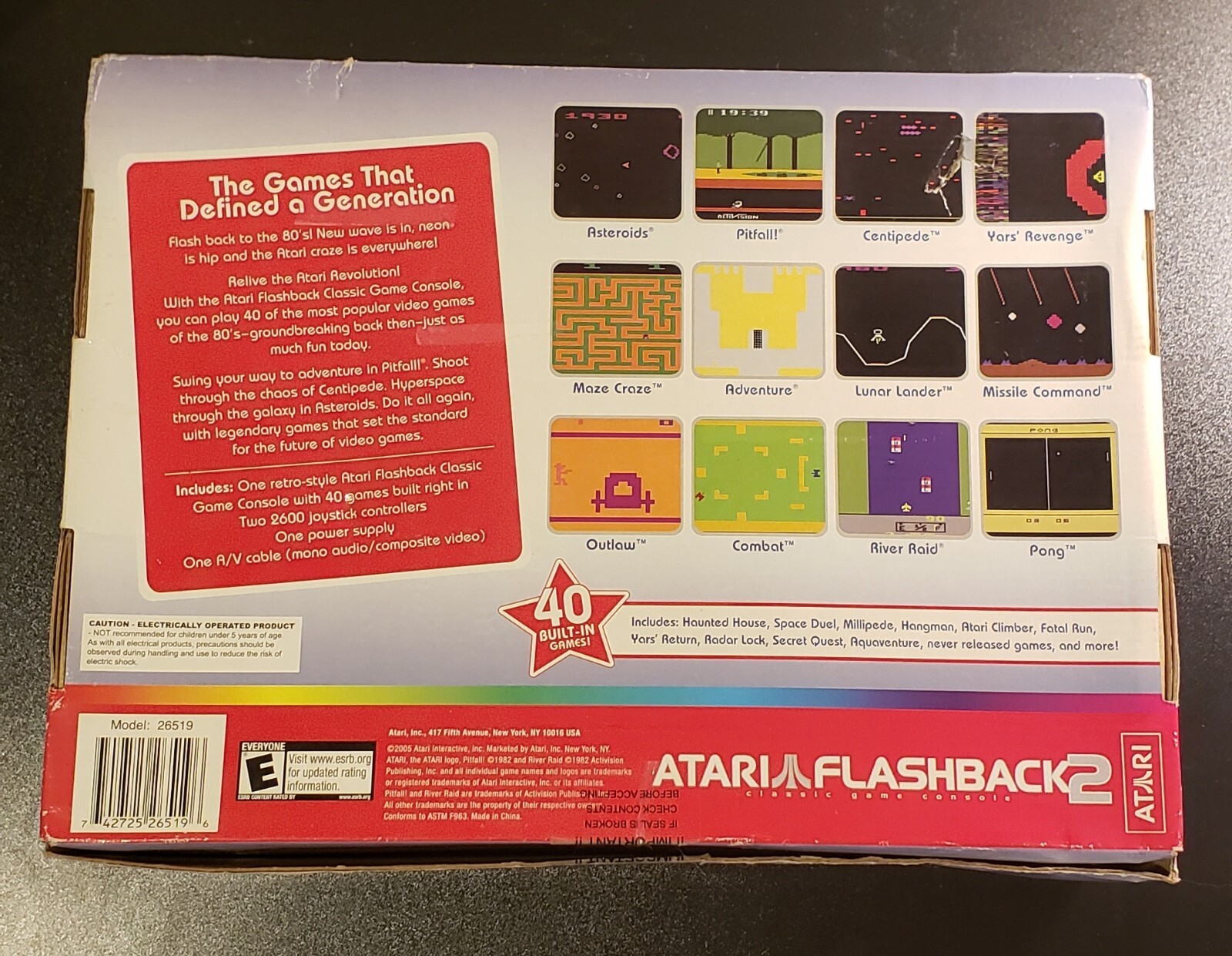 Atari Classic Game Console Flashback 2, 40 Games Original
