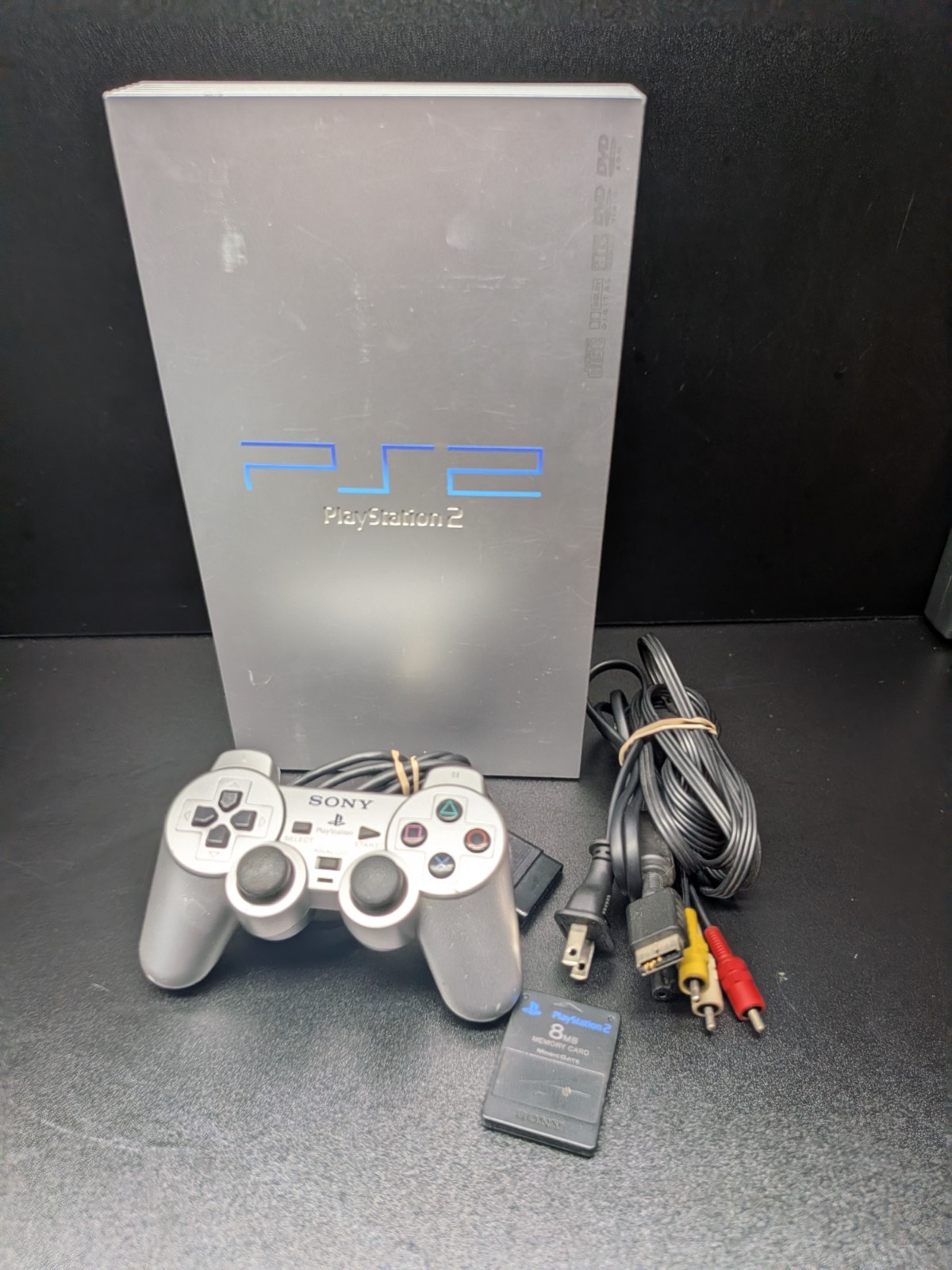 Sony PlayStation 2 Satin Silver SCPH-50000 TSS PS2 Tested Works Region Changed