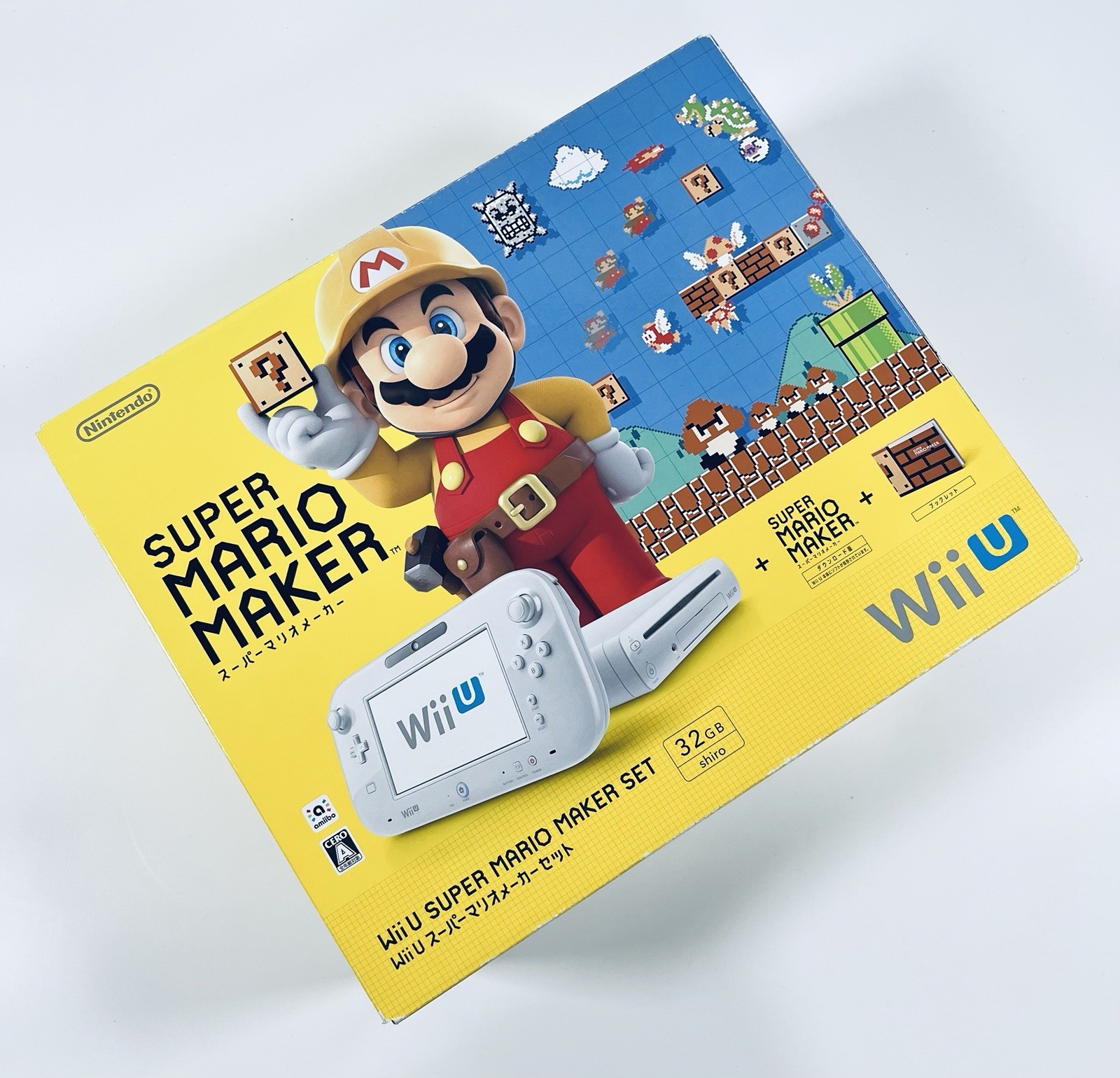 🎮 ✨Nintendo Wii U Super Mario Maker Set 32GB White Console Complete Japan Rare