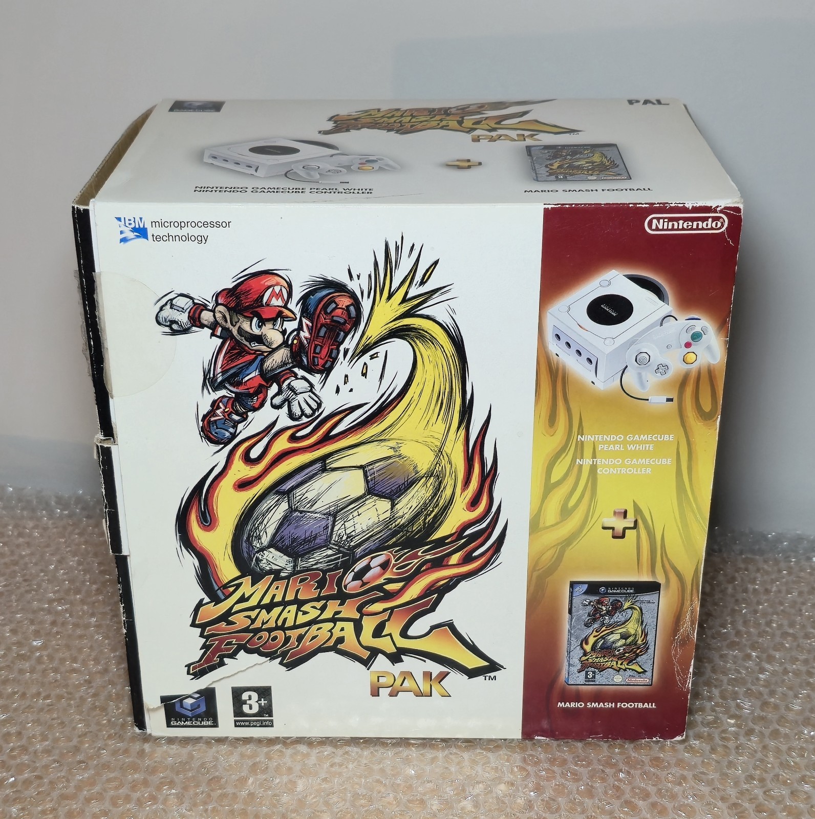 Pearl White Nintendo Gamecube Console – Mario Smash Football Pak – Europe Import