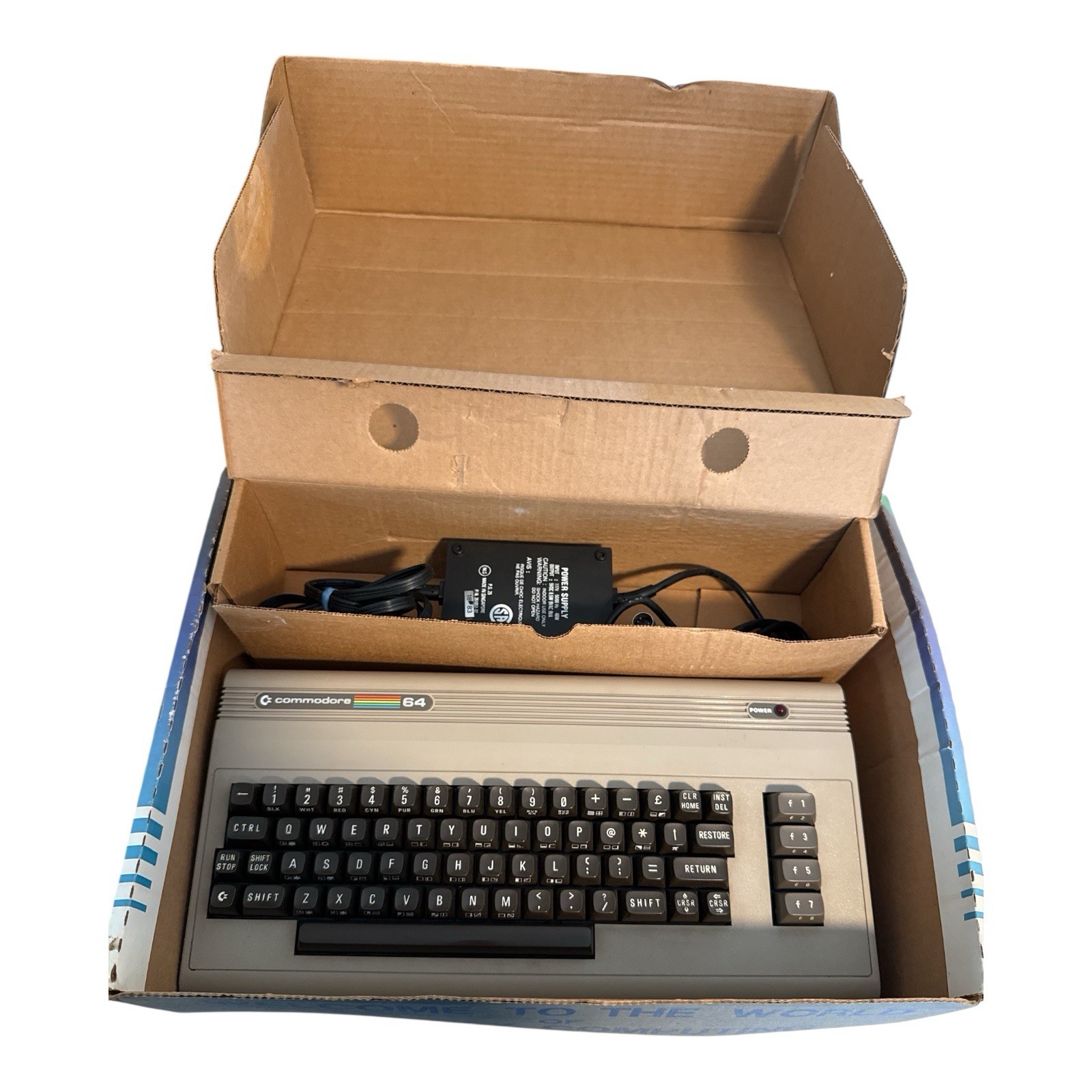 Vintage Commodore 64 Computer and Power Supply with Box C64 PC