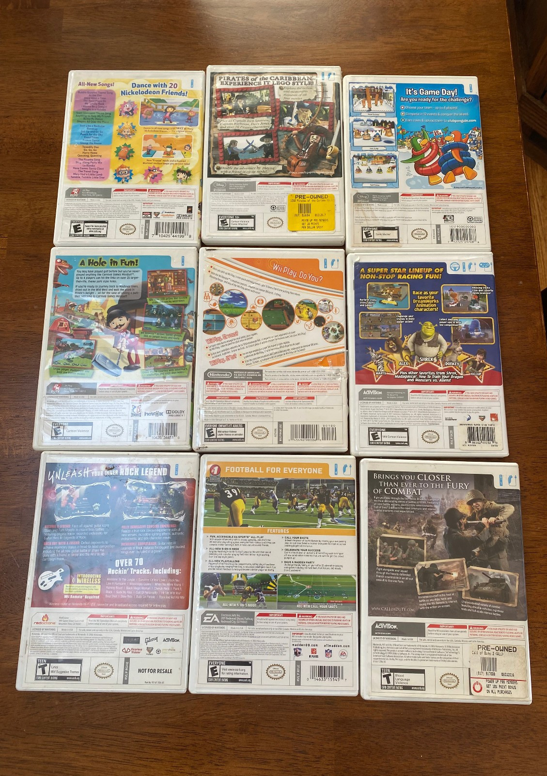 Nintendo Wii Lot Game Console Bundle W/ 9 Games 1 Black Motion Plus Controller