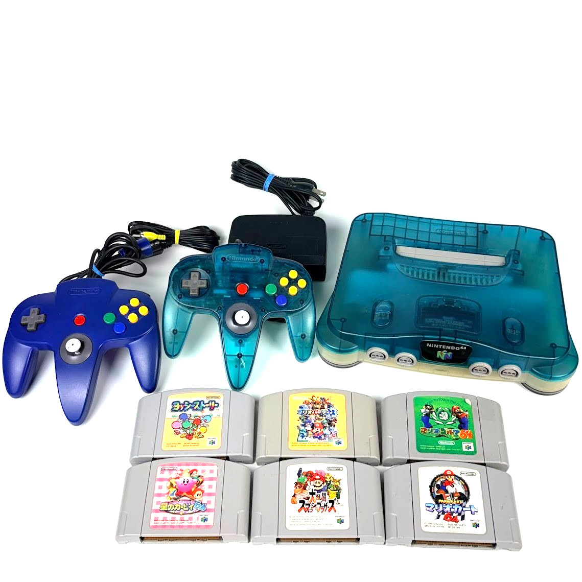 Nintendo N64 Ice Blue Console Set (Jumper Pak) Modified to Play US/Jp Games