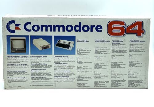 1986# CBM COMMODORE 64 KEYBOARD + DATASSETTE+ BOX+ KEYBOARD COVER #