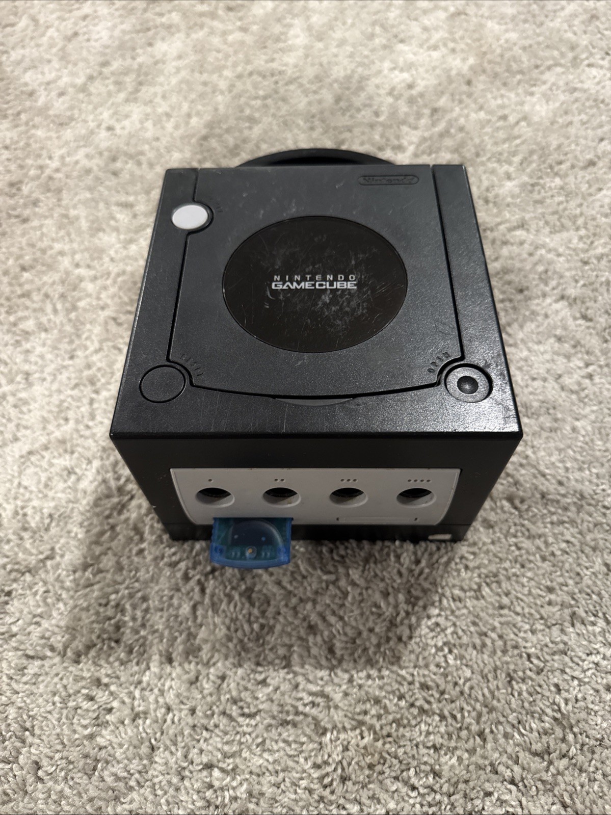 Nintendo GameCube Console – Black With Orange Controller, Cords (Tested & Works)