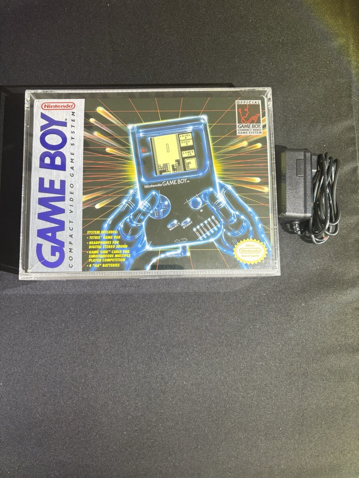 Original Nintendo Game Boy – Open Box – Acrylic Box – Tetris Game – Read Desc**