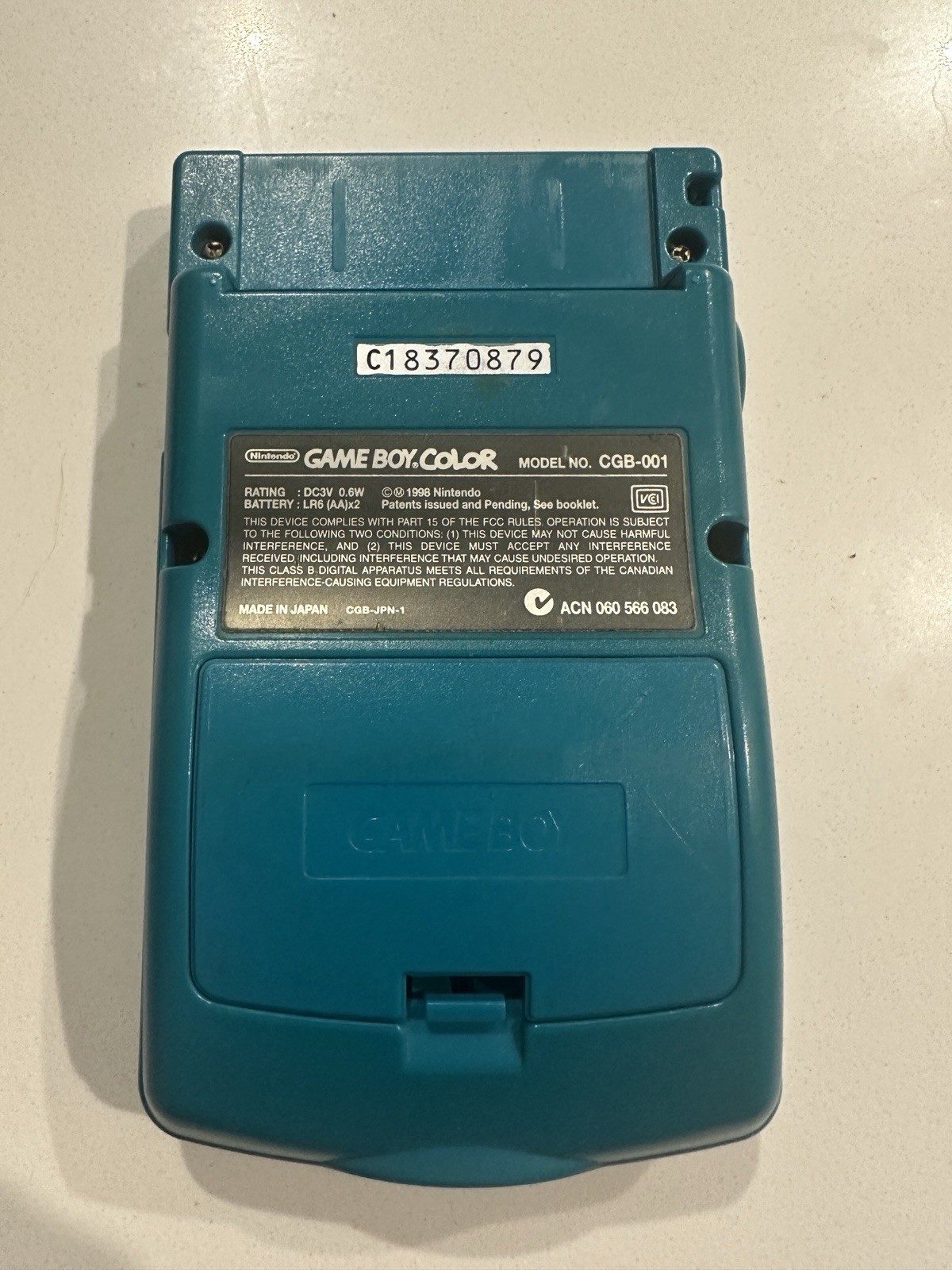 Nintendo Game Boy Color Handheld System Teal Blue Japan CGB-001 Good Condition