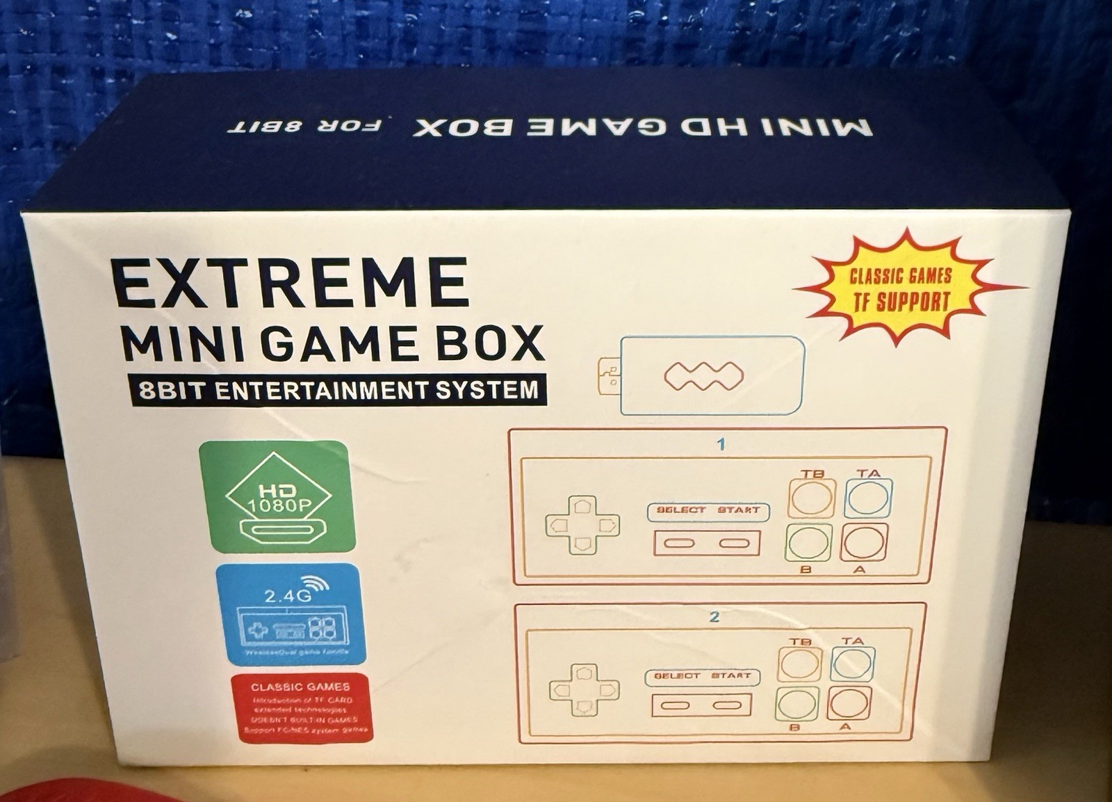 EXTREME Mini Video Game Box HD 1080P 2.4G Wireless for 8BIT Plug & Play