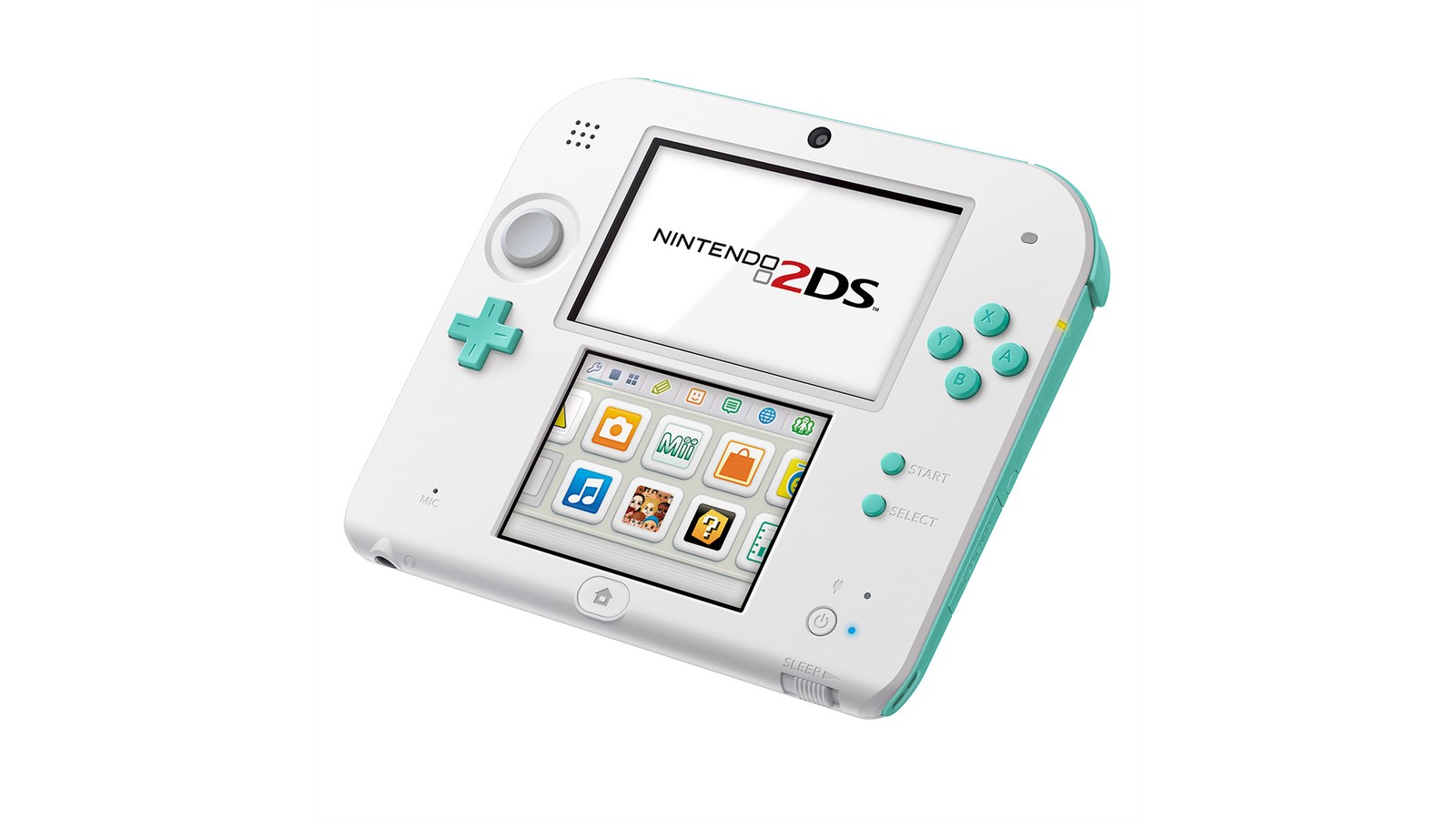 Nintendo 2DS – Sea Green w/Animal Crossing New Leaf & Happy Home Designer
