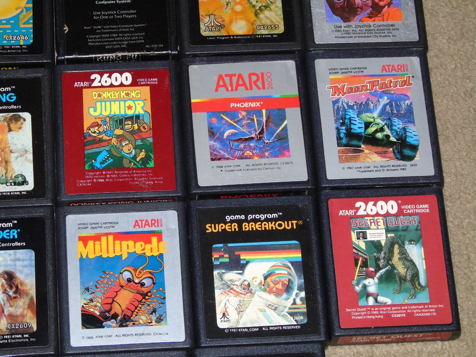 Vintage Atari 2600 Video Game Console Lot Games 28 games 4 Controllers Untested