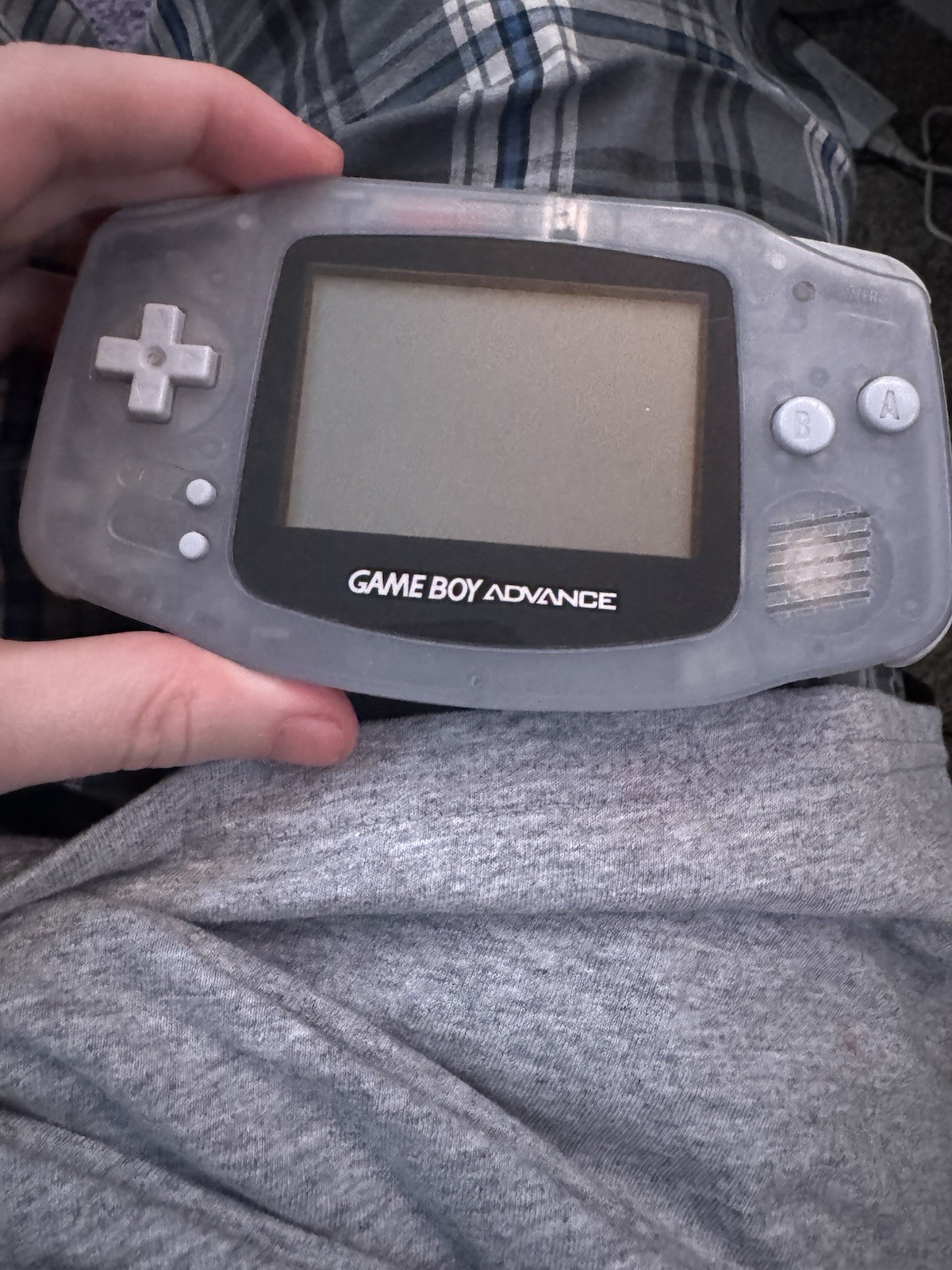 Nintendo Game Boy Advance Clear Glacier Handheld AGB-001 – Tested w/ BatteryPack