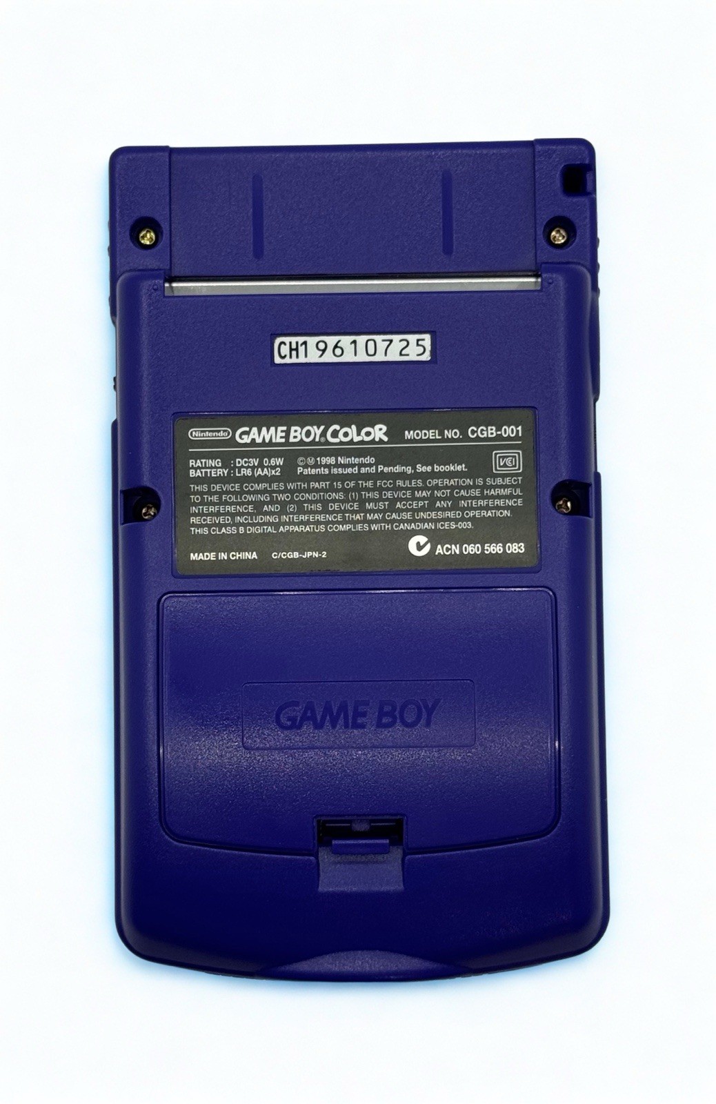 💜GRAPE GAME BOY COLOR – Complete In Box CIB Nintendo GBC Purple GameBoy Boxed