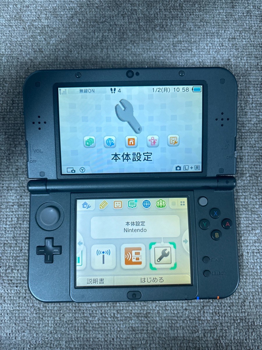 New 3DS LL XL Metalic black Japan Nintendo Console region Japanese B866